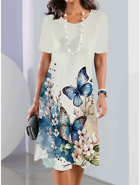 Damska sukienka casual z nadrukiem - spiiyle