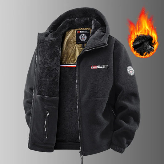 Moška termo flis jakna Graphene – ultra topel zimski plašč s podlogo Heat-Lock in vetrovno zasnovo