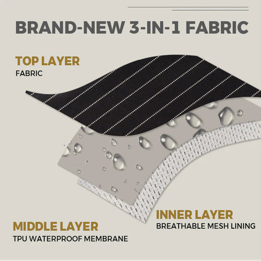 Vodoodporen predpasnik s križnimi trakovi na hrbtu in odstranljivo brisačo za roke