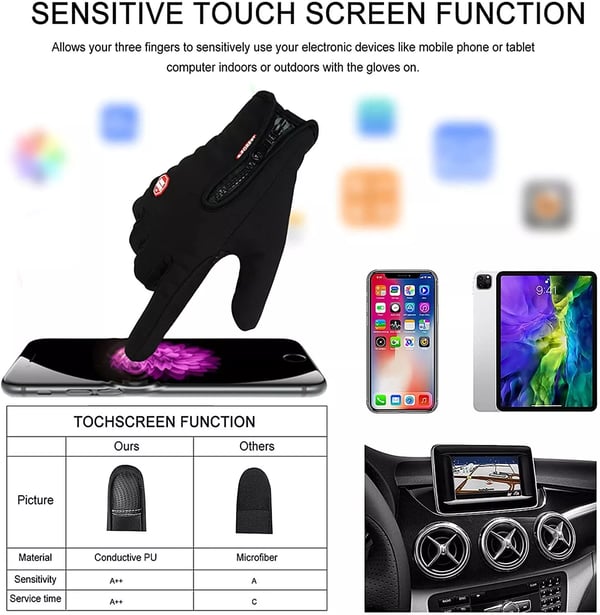 Vrhunske vodoodporne in vetrovno odporne termalne nedrseče rokavice