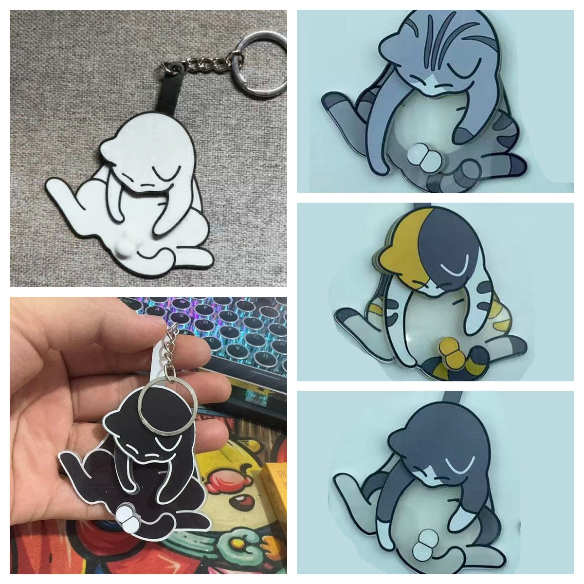 Igranje z jajci in obeskom za ključe z muckom - spiiyle