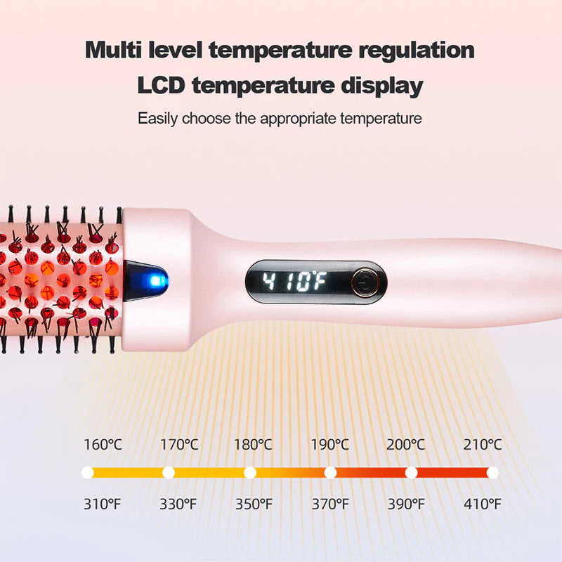 2-v-1 ravnalnik in kodralnik las – ionska krtača za oblikovanje las proti opeklinam s hitrim segrevanjem in nastavljivo temperaturo (idealna za vse tipe las)