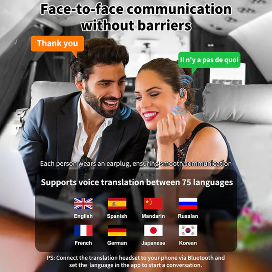 Brezžične slušalke OWS Bluetooth 5.4 z AI prevajanjem (primerne za iOS in Android)