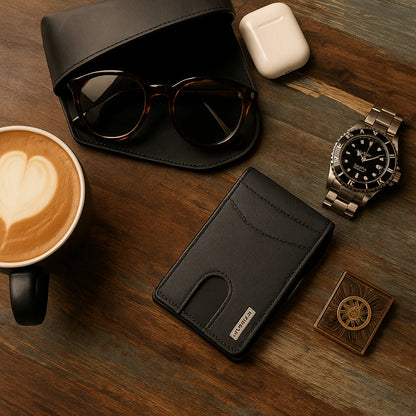 Moška denarnica z RFID blokado in režo za AirTag – ročno izdelana usnjena denarnica z držalom za kartice s hitrim dostopom in veliko prostornino