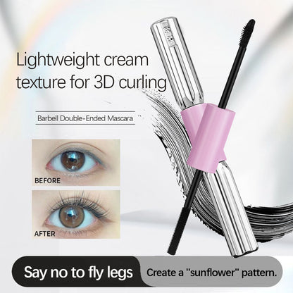 Maskara Barbell z dvema glavama, vodoodporna, podaljševalna, kodrajoča, se ne razmaže