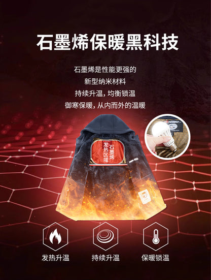 Moška termo flis jakna Graphene – ultra topel zimski plašč s podlogo Heat-Lock in vetrovno zasnovo