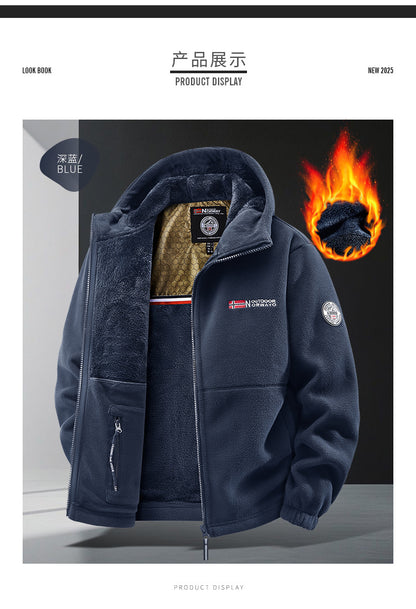 Moška termo flis jakna Graphene – ultra topel zimski plašč s podlogo Heat-Lock in vetrovno zasnovo