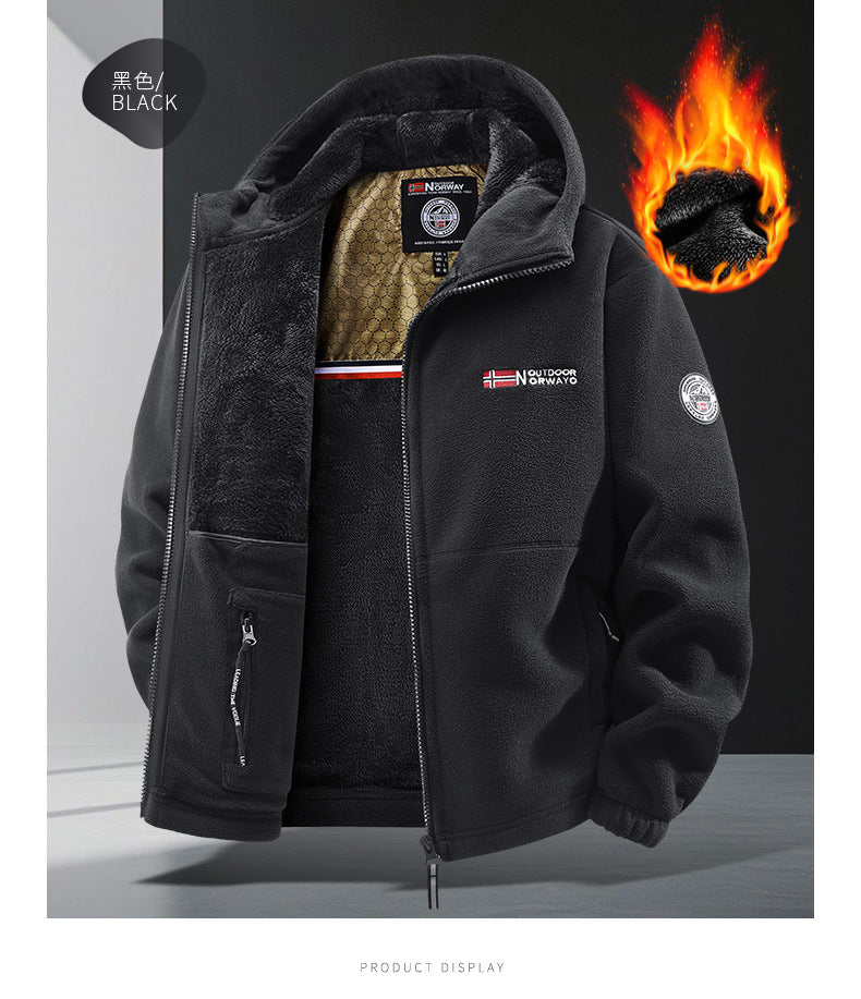 Moška termo flis jakna Graphene – ultra topel zimski plašč s podlogo Heat-Lock in vetrovno zasnovo