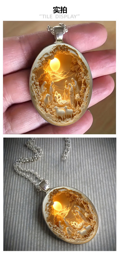 Ogrlica z obeskom Jezusovega rojstva – Luč vere, večni blagoslov ✨