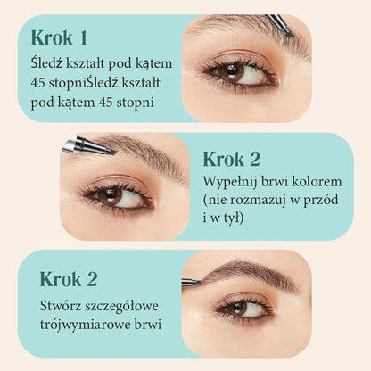 【Kupite 1, dobite 1 gratis】☔Visokokakovosten vodoodporen svinčnik za obrvi s 4 vilicami - spiiyle
