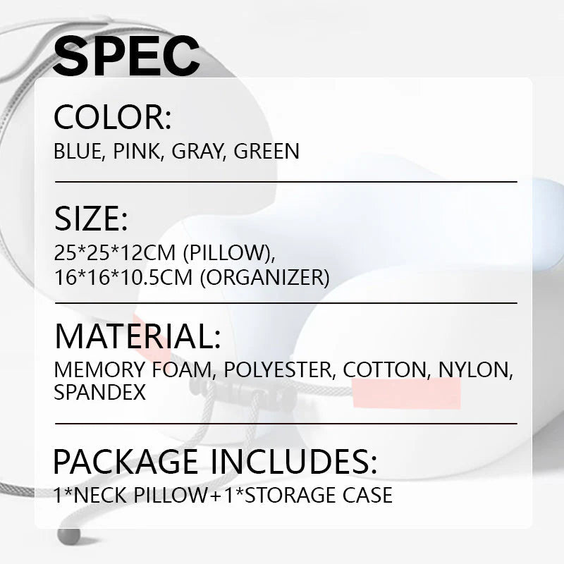 Vzglavnik za vrat iz spominske pene v obliki črke U - spiiyle