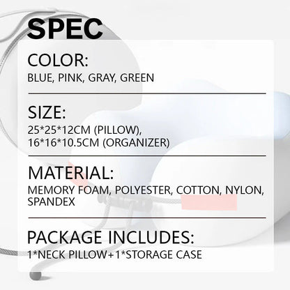 Vzglavnik za vrat iz spominske pene v obliki črke U - spiiyle