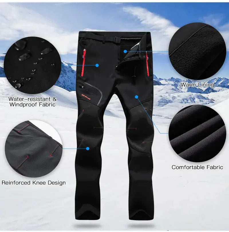 Vetroodporne pohodniške hlače velike velikosti za na prostem