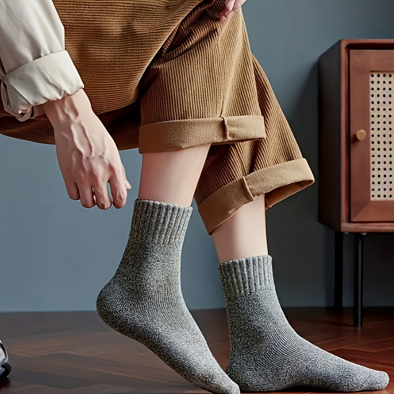 （🔥Časovno omejen popust）Odebeljene flis nogavice iz bombaža do sredine meč