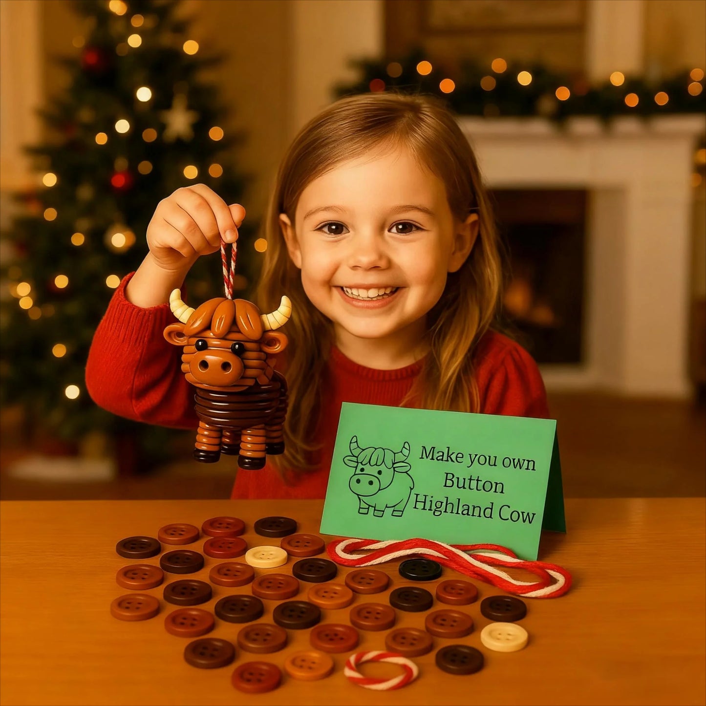Naredi sam božični živalski okraski iz gumbov