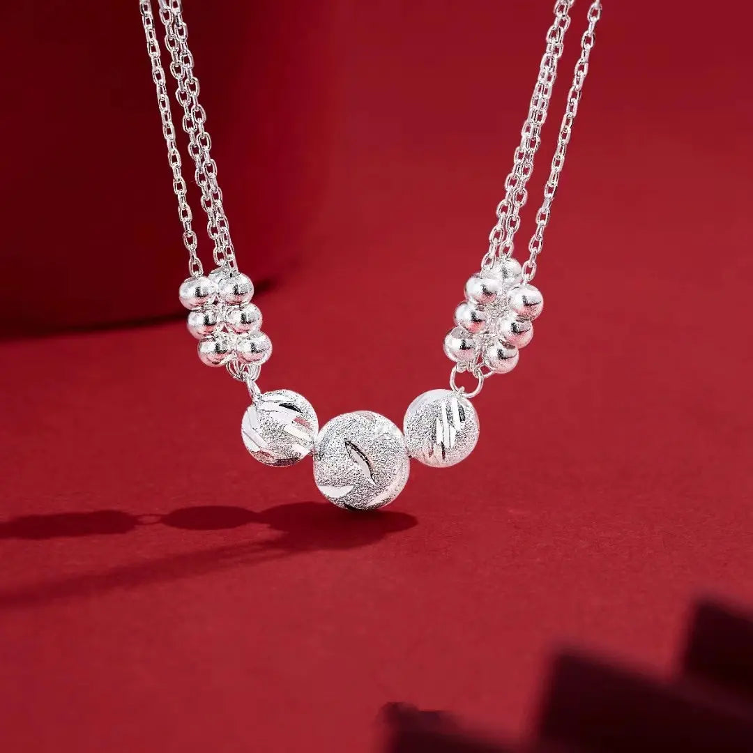 🎁🔥[Ogrlica + zapestnica]✨Komplet nakita z gravirano srebrno ogrlico