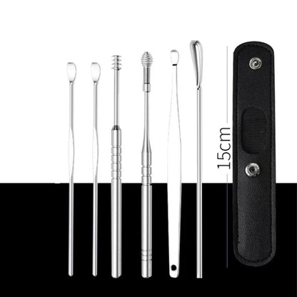 (🔥 Kupite 1 in dobite 1 gratis🔥)Premium 6-in-1 Stainless Steel Ear Cleaning Kit – Safe, Polished, Non-Irritating Earwax Remover Tools with Carry Case