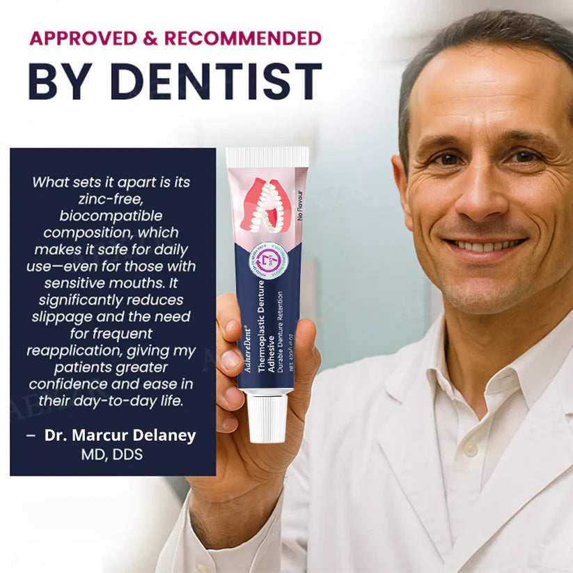Termoplastično lepilo za proteze AdhereDent, trajno zadrževanje protez