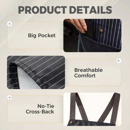 Vodoodporen predpasnik s križnimi trakovi na hrbtu in odstranljivo brisačo za roke