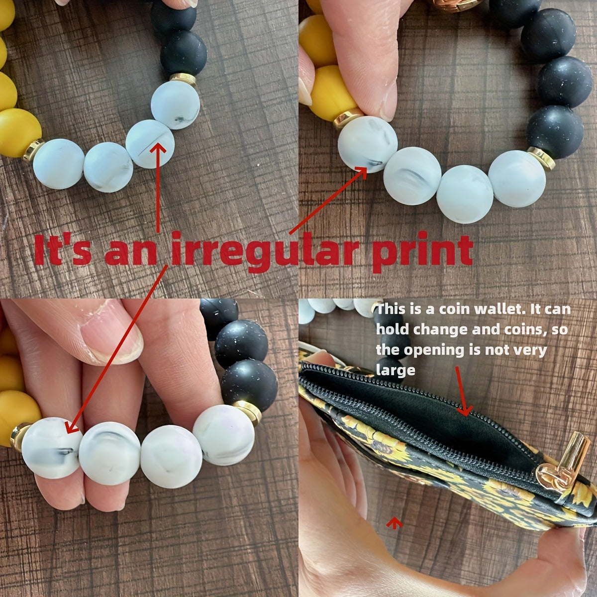 Silikonski nosilec za kartice z zapestnico in perlicami