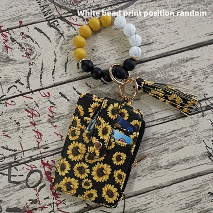 Silikonski nosilec za kartice z zapestnico in perlicami