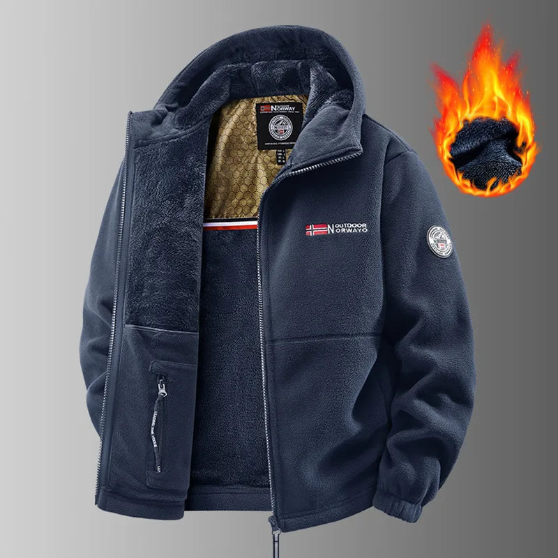 Moška termo flis jakna Graphene – ultra topel zimski plašč s podlogo Heat-Lock in vetrovno zasnovo