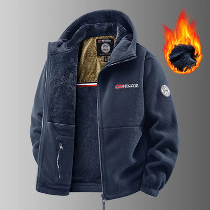 Moška termo flis jakna Graphene – ultra topel zimski plašč s podlogo Heat-Lock in vetrovno zasnovo