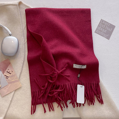 Ženski topel volneni šal enobarvne barve