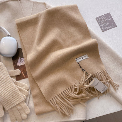 Ženski topel volneni šal enobarvne barve