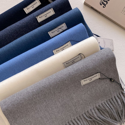 Ženski topel volneni šal enobarvne barve