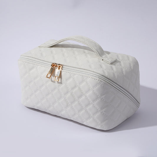 ✨ Ženska potovalna kozmetična torbica – vodoodporna organizatorka za ličila iz umetnega usnja z odprtino za 180° in veliko prostornino