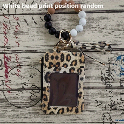 Silikonski nosilec za kartice z zapestnico in perlicami