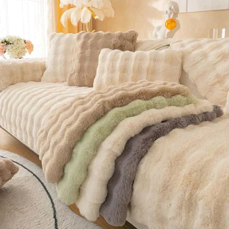 Debela plišasta prevleka za kavč z zajčkom