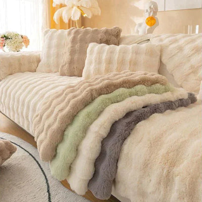 Debela plišasta prevleka za kavč z zajčkom