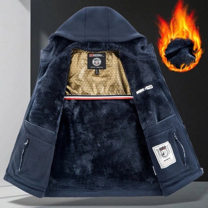 Moška termo flis jakna Graphene – ultra topel zimski plašč s podlogo Heat-Lock in vetrovno zasnovo