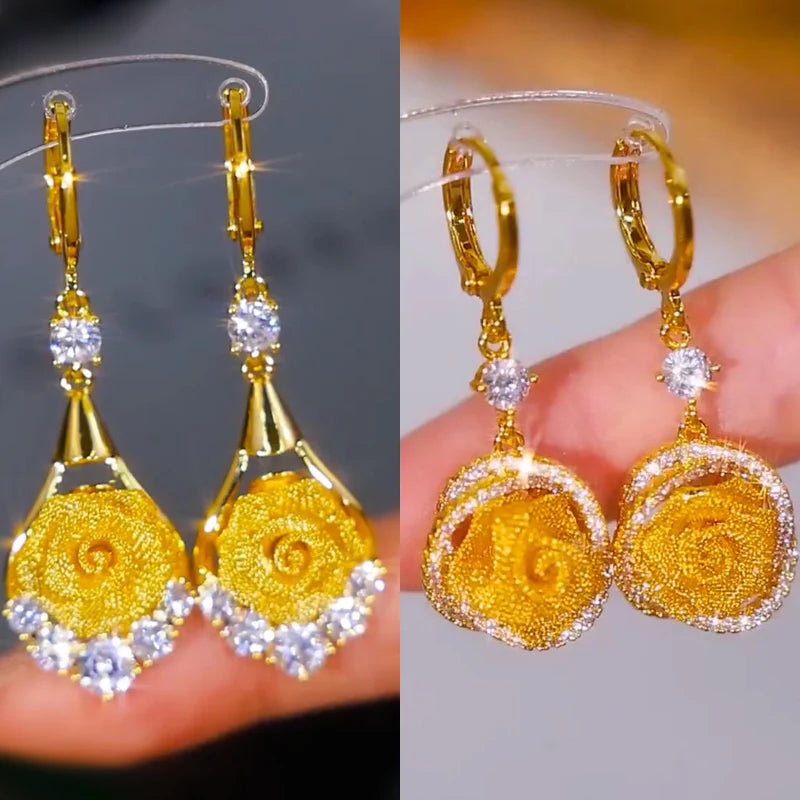 Elegantni uhani z mrežastimi vrtnicami