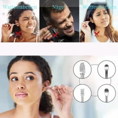 (🔥 Kupite 1 in dobite 1 gratis🔥)Premium 6-in-1 Stainless Steel Ear Cleaning Kit – Safe, Polished, Non-Irritating Earwax Remover Tools with Carry Case