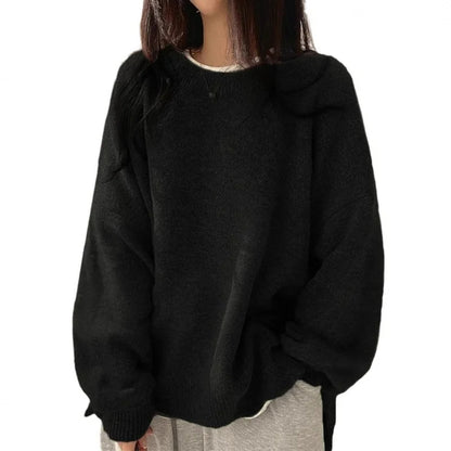 Ženski pulover z razcepljenim robom – mehak, eleganten in eleganten | Ohlapen kroj z rokavi v obliki svetilke