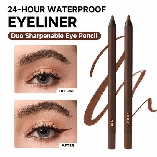 （🔥 Kupite 1  dobite 1 gratis🔥）24-urni vodoodporni eyeliner Duo svinčnik za oči, ki ga je mogoče ošiliti