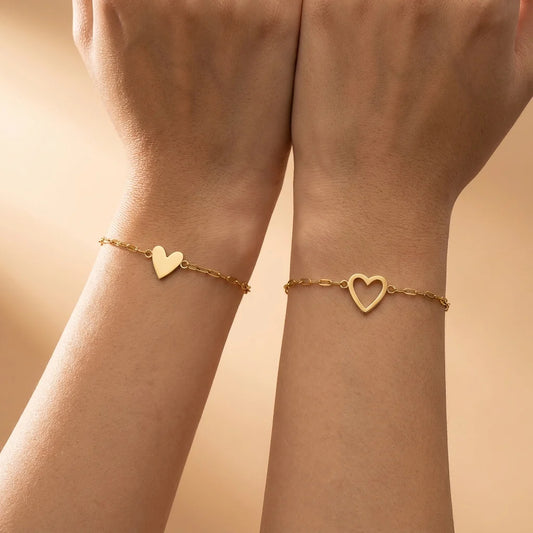 "Amore" Matching Hearts Bracelet - spiiyle