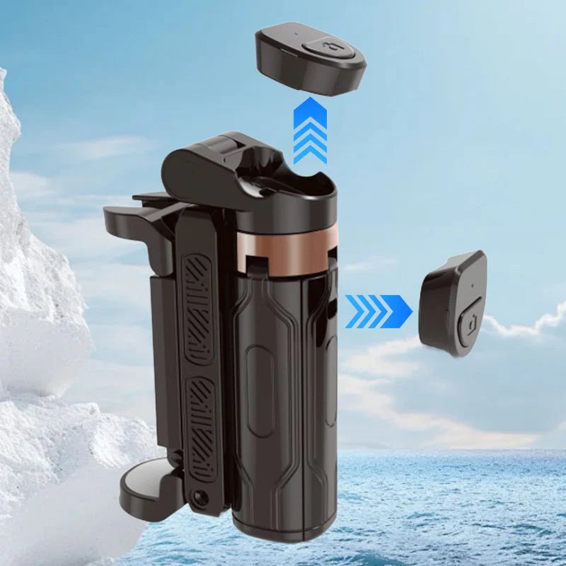 ?⏳Žepna zložljiva Bluetooth selfie palica z vgrajenim stojalom? - spiiyle