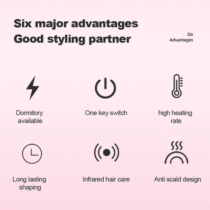 2-v-1 ravnalnik in kodralnik las – ionska krtača za oblikovanje las proti opeklinam s hitrim segrevanjem in nastavljivo temperaturo (idealna za vse tipe las)