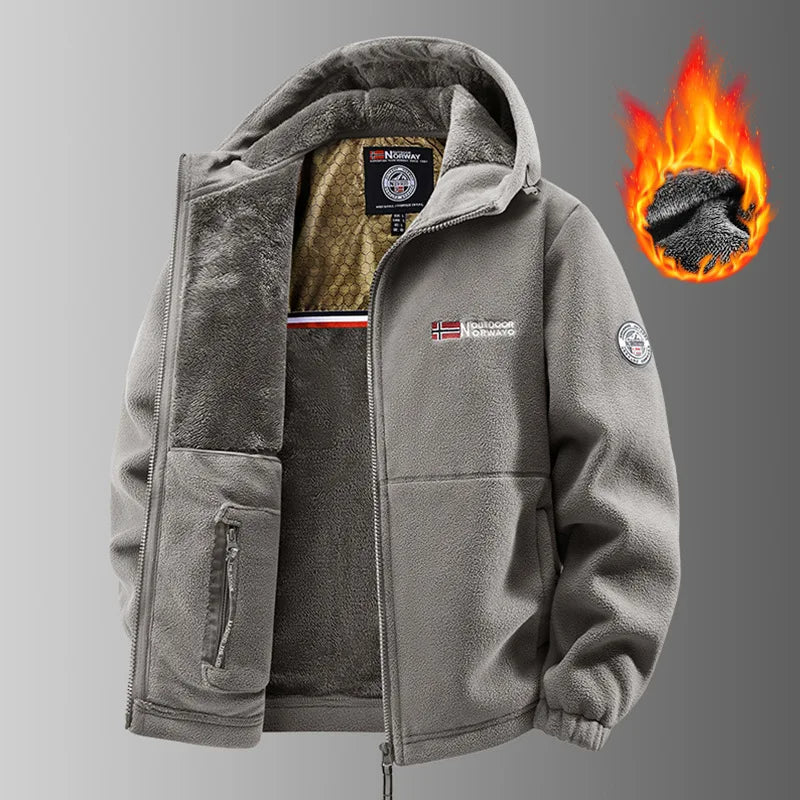 Moška termo flis jakna Graphene – ultra topel zimski plašč s podlogo Heat-Lock in vetrovno zasnovo