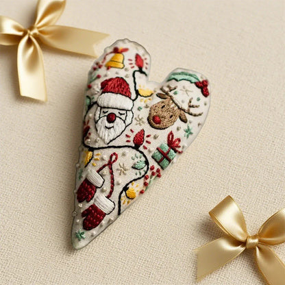 (🔥Kúp 1 a získaj 1 zadarmo🔥)Ročno vezen božični komplet v obliki srca