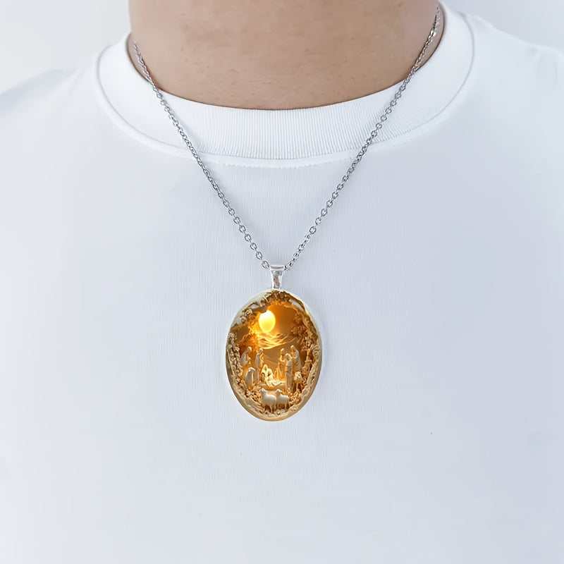 Ogrlica z obeskom Jezusovega rojstva – Luč vere, večni blagoslov ✨