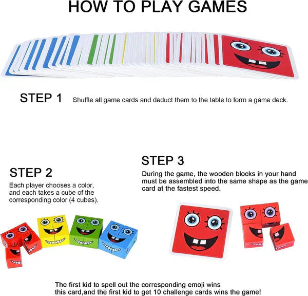 5D sestavljanka Izobraževalna igra Faces Changing Family