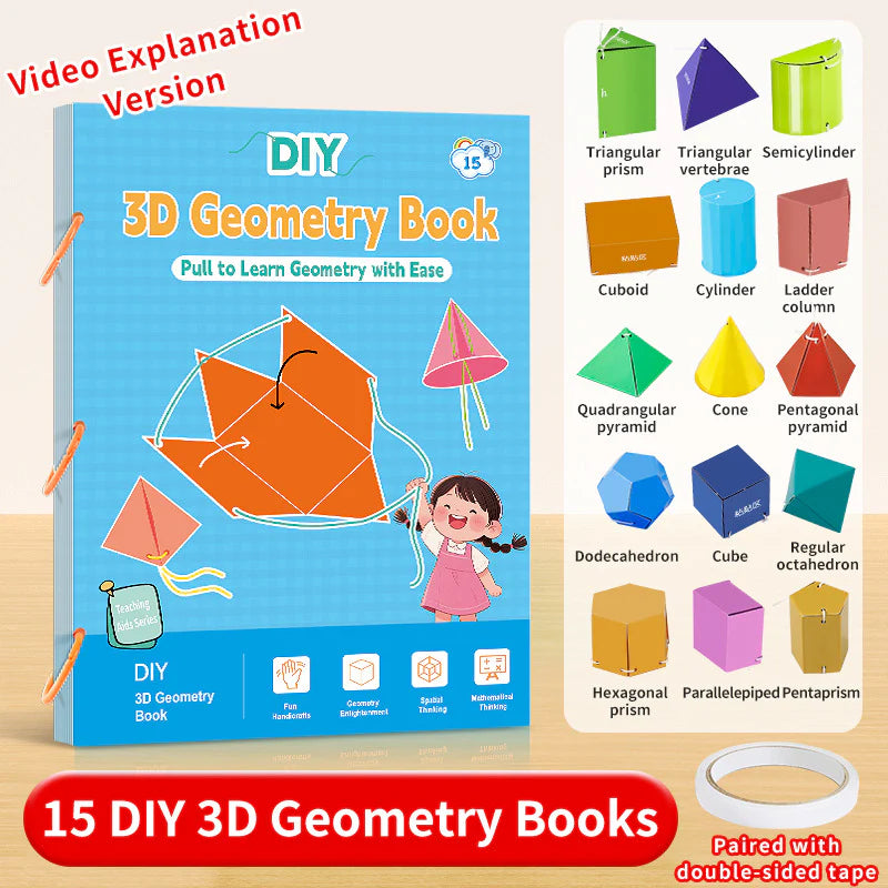 Učna knjiga za 3D geometrijo z vlečenjem vrvice