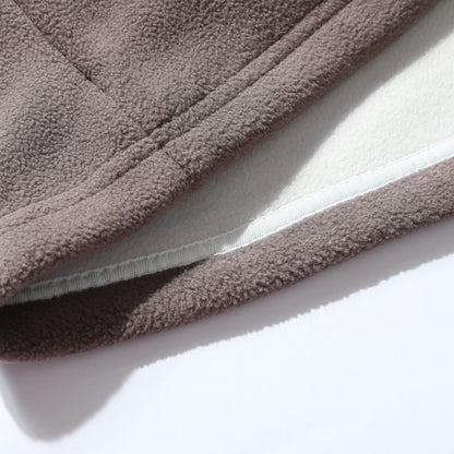 Moška dvostranska topla jakna s kapuco iz umetnega flisa