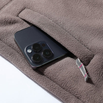 Moška dvostranska topla jakna s kapuco iz umetnega flisa