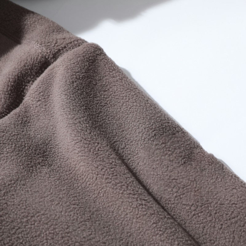 Moška dvostranska topla jakna s kapuco iz umetnega flisa